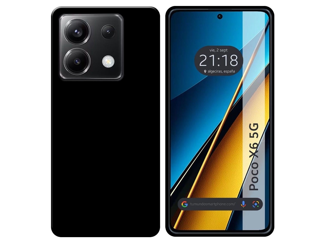 Funda Silicona Gel TPU Negra para Xiaomi Poco X6 5G TUMUNDOSMARTPHONE