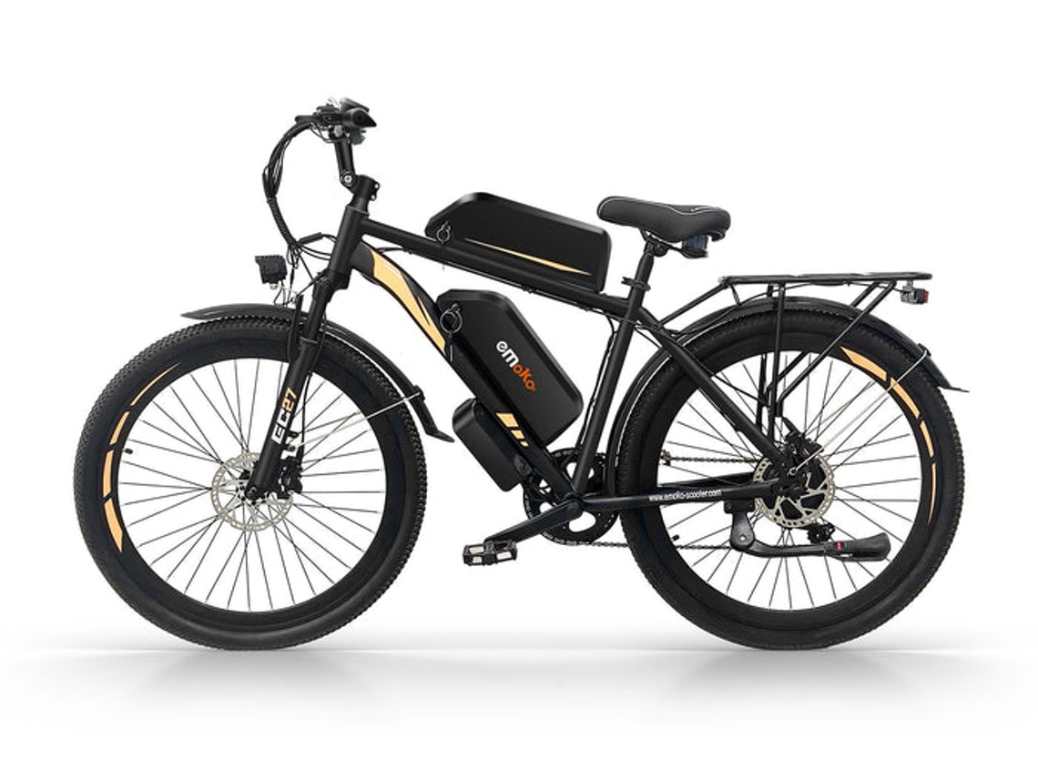 Bicicleta Eléctrica Emoko EC27, Batería Dual 48V 45A, Autonomía 150km, Ruedas de 27,5 Pulgadas y Portaequipaje Trasero.