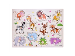 Ats-1set Rompecabezas De Madera Educativo Para Niños Niñas Juguete De Aprendizaje Temprano Interesante (animales)
