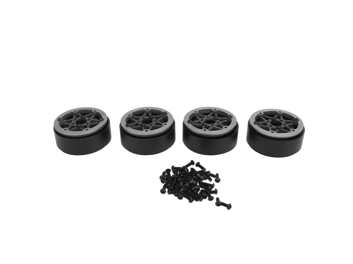 Llanta Beadlock De Fibra De Carbono De 1,9 Pulgadas Para Coche Rc Crawler 1/10 Scx10 Rr10, Color Gris, 4 Unidades.