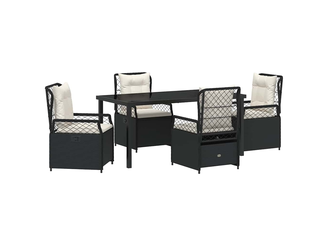 Juego de comedor de jardín de 5 piezas de mimbre verde EXCLUSIVO DE LA CASA