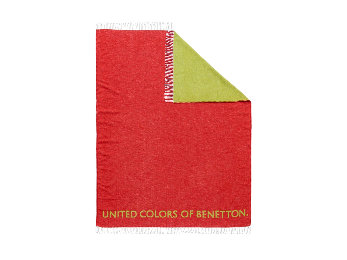Manta BENETTON (37.00 x 37.00 x 7.00 cm - Algodón - Blanco)