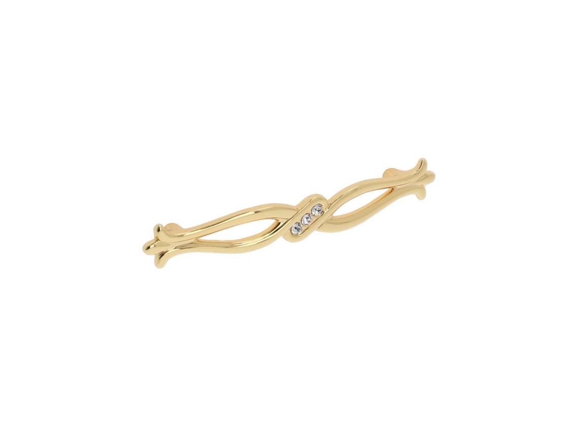 Tirador Para Mueble De Zamac Y Cristal Distancia Entre Ejes De 128 Mm Chapado En Oro Lote De 6mm