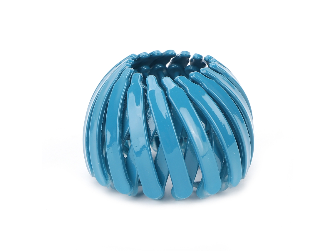Pinza Para Cabello En Forma De Nido De Pájaro Expandible Para Moño Y Cola De Caballo Accesorio Azul
