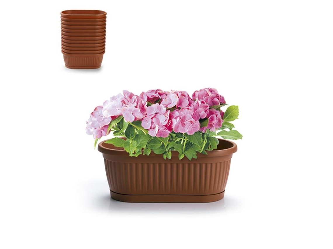 Jardinera con plato 22x11,5x8,5 cm 11565