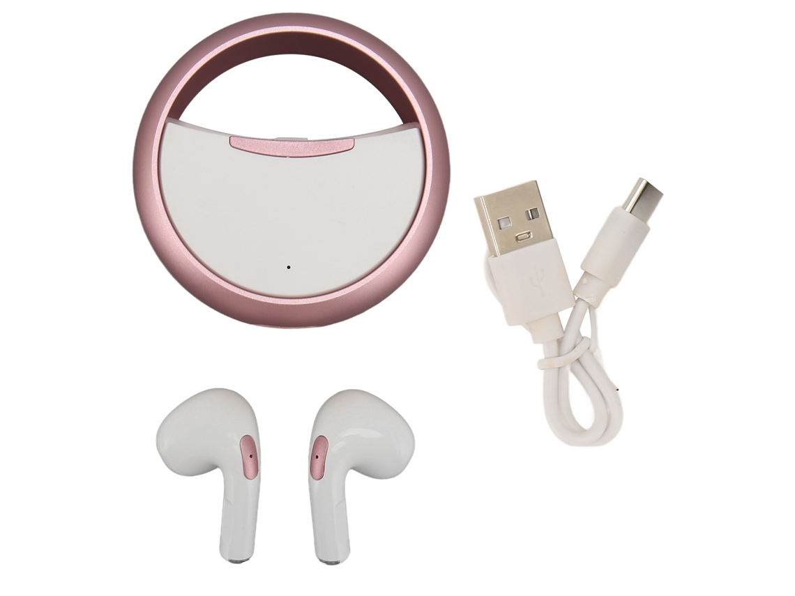 Fones De Ouvido Bluetooth 5.0 Sem Fio Redução De Ruído Estéreo Metal Gamer Rosa