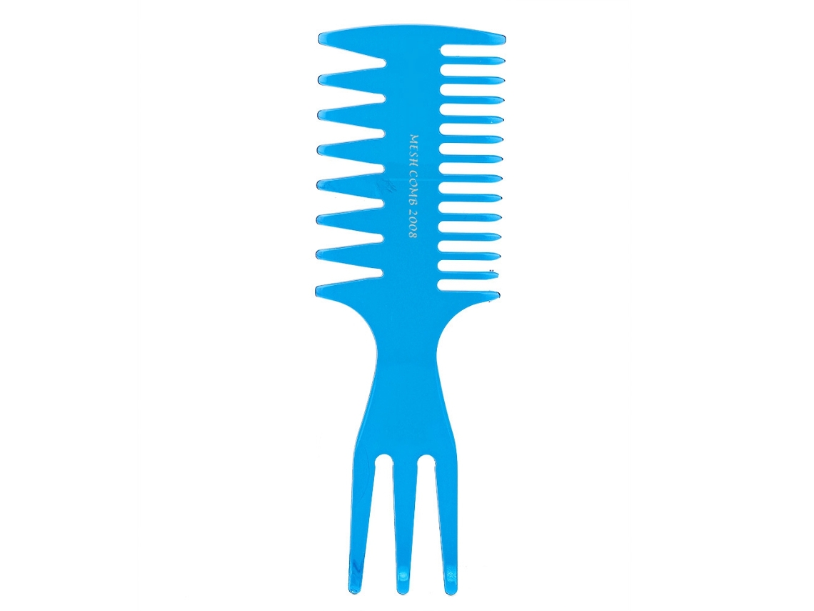 Peine De Pelo De Tres Lados Con Dientes Anchos Para Peinado Sleek Y Estilizado Clásico (azul)