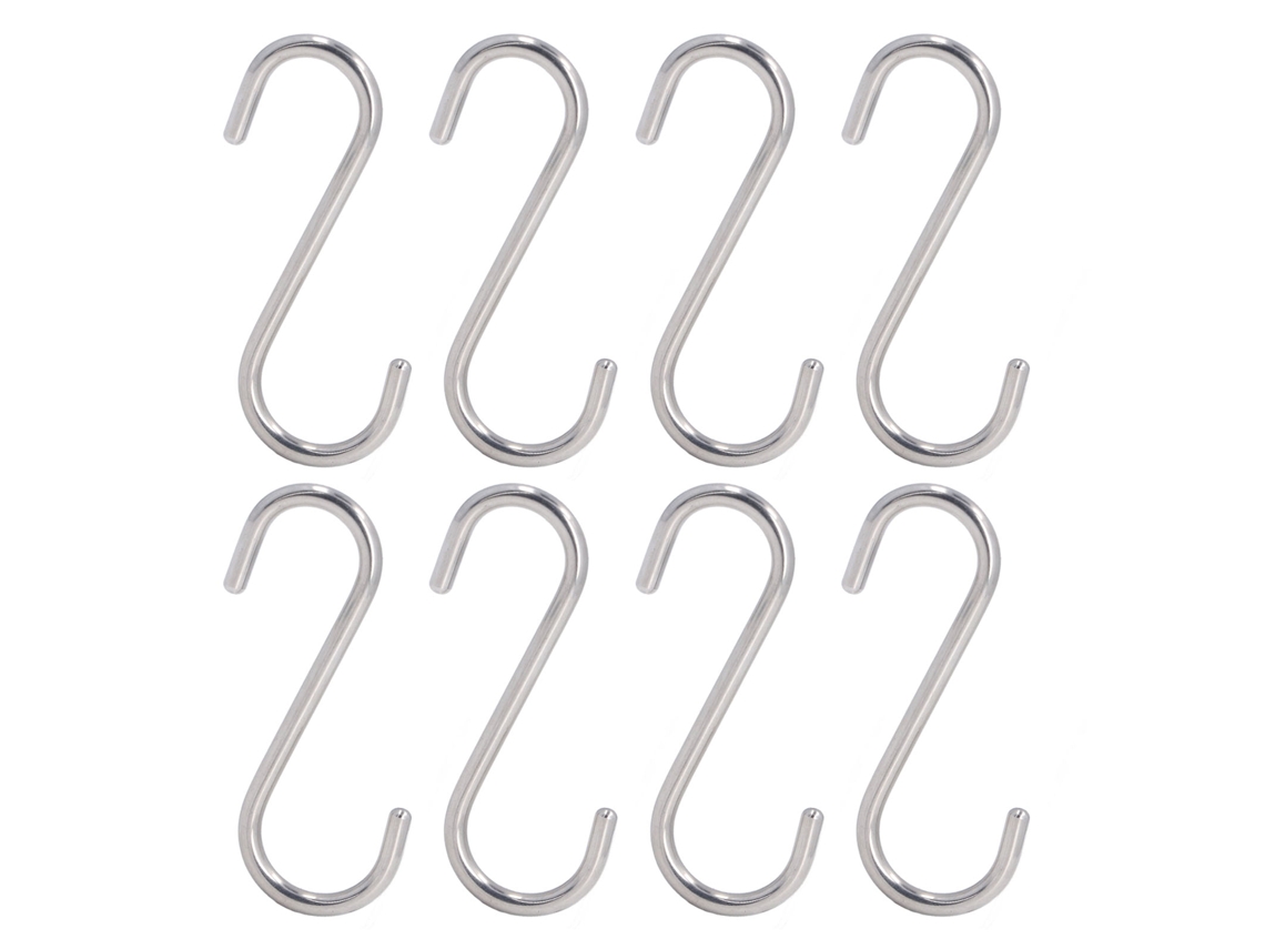 8 Ganchos En Forma De S De Acero Inoxidable 304 Resistentes A La Corrosión Para Cocina Y Baño, 120 G