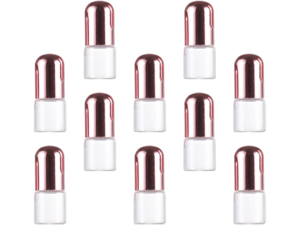 Juego de 10 frascos de vidrio transparente para aceites esenciales con tapa, frascos roll-on para aceites, Vayotoy