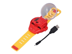 Coche teledirigido con reloj USB, color rojo.