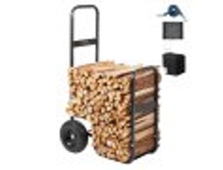 VEVOR Trolley de troncos, capacidad de 250 LBS, ruedas de PU y tela resistente al agua, transportador de trolley de acero pesado, negro