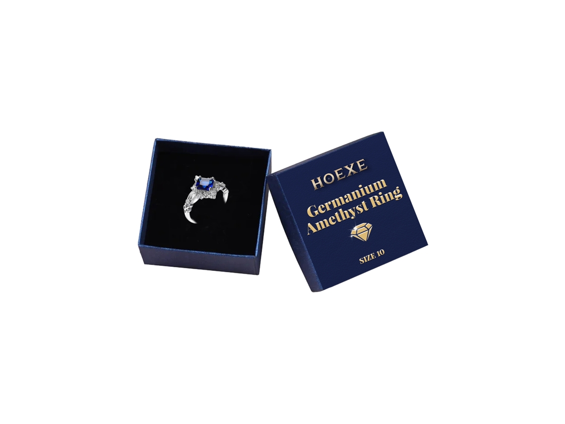 Anillo de germanio y amatista