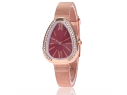 Reloj Casual Unisex Zlf0654-w Con Correa De Malla Y Movimiento De Cuarzo Rosa Claro.