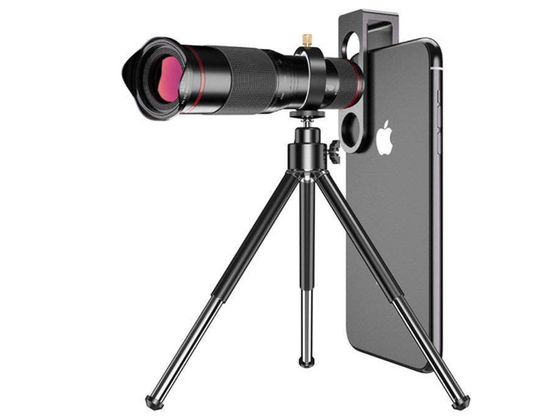Monocular HD Starscope de 48 aumentos, IP68, trípode, adaptador para smartphone, observación de aves, senderismo, acampada, viajes, caza, color negro, Yizhood
