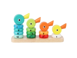 Anillos Apilables De Madera Con Forma De Pato, Ideales Para Niños De 3 A 6 Años Y Para La Educación Matemática.