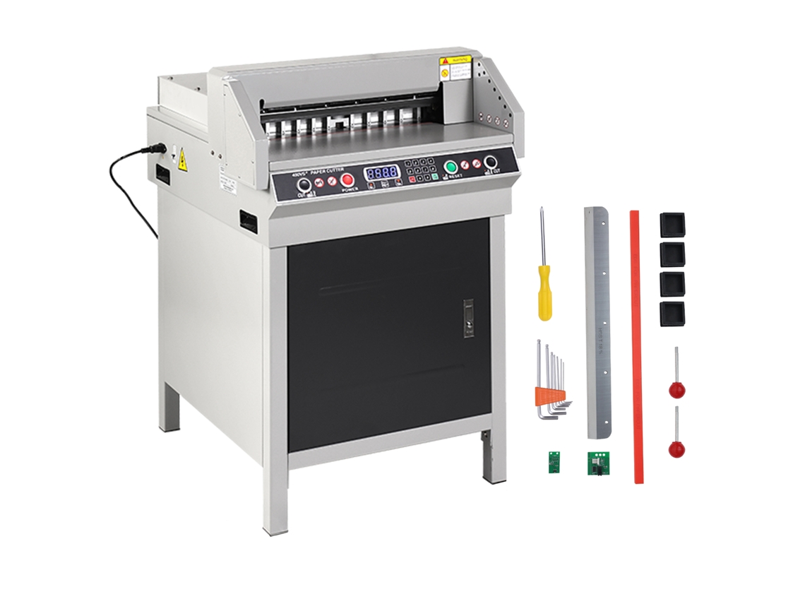 Cortadora de papel eléctrica Succebuy, corte máximo de 450 mm, panel LCD para uso de oficina.
