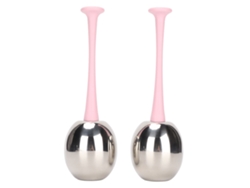 2pcs Globo De Gelo Facial De Aço Inoxidável Reduz Inchaço Elimina Linhas Finas Cabo Rosa Cuidado Com A Pele