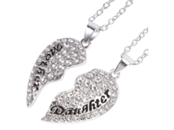 Collar Plata Madre Colgantes Corazón Separados Regalo Personalizado Joyería Tierna Simbólica Hija Día Mamá