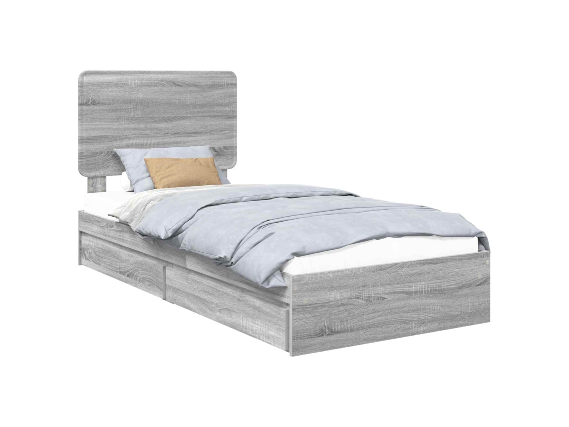 Maison Exclusive - Cama Con Almacenamiento Con Cabecera Gris Sonoma 90 X 200 Cm