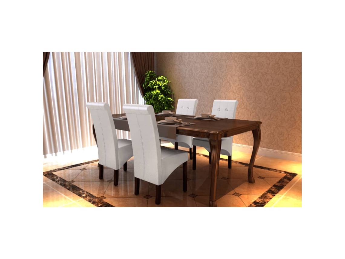 Maison Exclusive - Sillas De Comedor 4 Unidades Cuero Sintético Blanco