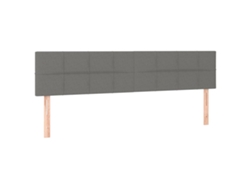 Maison Exclusive - Cabeceros 2 Unidades De Tela Gris Oscuro 90x5x78/88 Cm