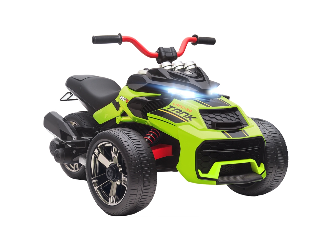 Quad Eléctrico Infantil, 12v, 2 Motores, 3 Ruedas, Suspensión Verde.