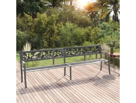 Banco de jardín VIDAXL Gris Acero (246x58x77 cm)