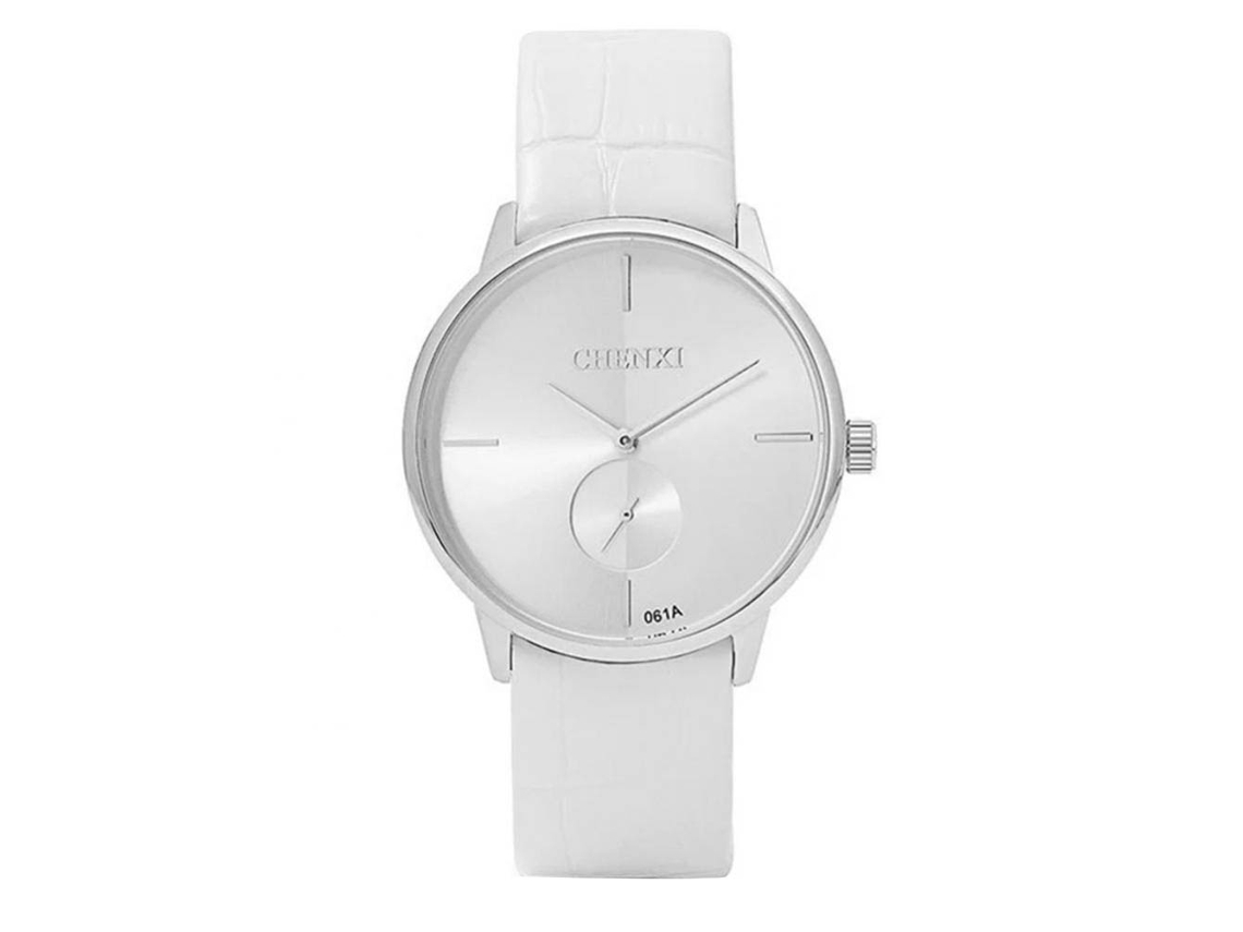 Reloj De Pulsera Ultradelgado Para Estudiantes Con Correa De Pu, Movimiento De Cuarzo, Para Hombre, Blanco, A La Moda.