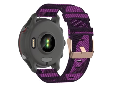 Correa de nailon 20mm con hebilla para Garmin Venu Sq/Venu 2 Plus/Huawei Watch GT 2 42mm/GT 3 Pro 43mm - raya morada