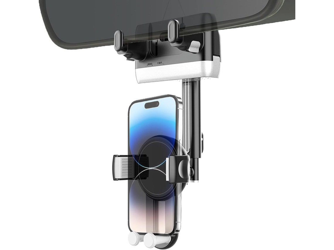 Soporte Para Teléfono De Coche Con Espejo Retrovisor Giratorio