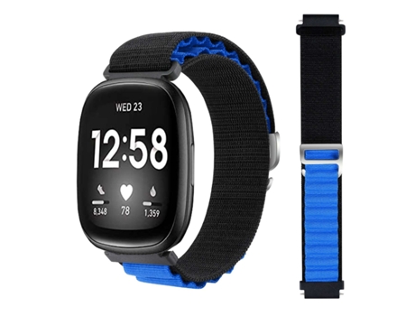Correa Alpine G-Hook Ajustable Fitbit by Google Versa 2 Negro y Azul