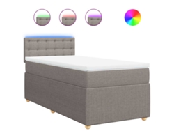 Maison Exclusive - Cama Box Spring Con Colchón Tela Gris Taupe 90x190 Cm