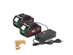 Batería recargable con capacidad de 22900 mAh, compatible con herramientas de 18 V, como se muestra en la imagen. Incluye 2 baterías y 1 cargador.