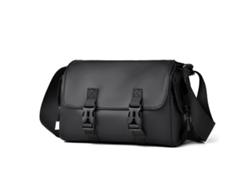 Bolso bandolera pequeño para hombre, negro e impermeable, de diseño sencillo y elegante con amplia capacidad.