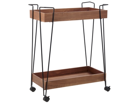 Carrito de cocina de metal negro/madera oscura BELIANI Balme