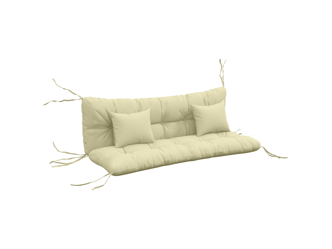 Juego de 4 cojines para columpio de jardín: 1 cojín para el asiento, 2 cojines para el respaldo y 2 almohadas.
