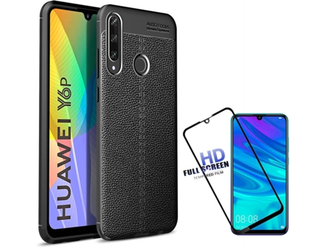 Carcasa y Protector Huawei Y6P Rugged Leather Negro