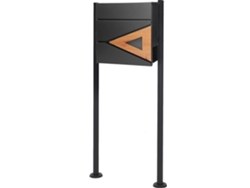 Buzón 37x36,5x11 cm antracita/madera acero ML-DESIGN