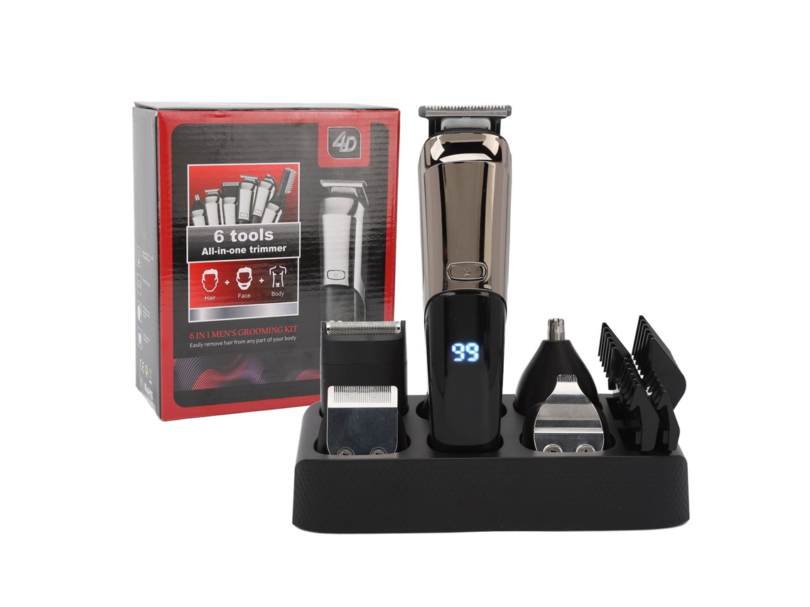 Recortadora de pelo eléctrica con peines guía, todo en uno, lavable, multifuncional, con pantalla LED para barba, cabeza, cuerpo y rostro.