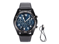 Reloj Inteligente G1 Ip68 Resistente Al Agua Monitor De Salud Correa Negra De Cuero