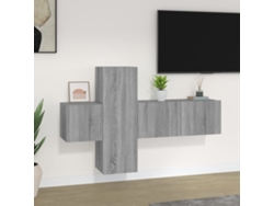 Pack Muebles de Armario Tv 3 Pzs Madera Procesada Sonoma Gris