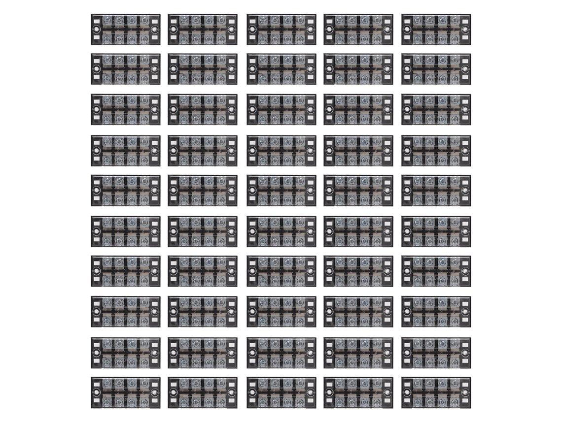 Caja De Distribución Con 50 Bloques De Terminales Dobles, Conectores Abs De 25 A Y 600 V.