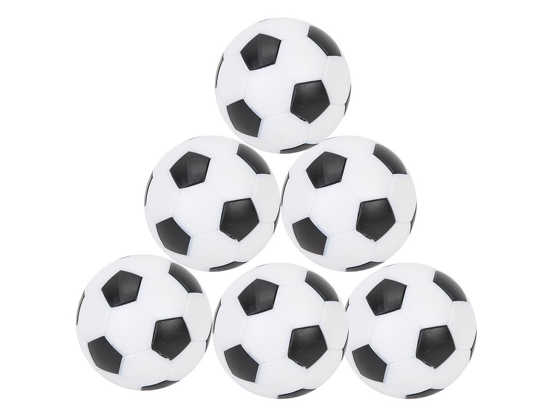 Pelotas De Fútbol De Mesa De Reemplazo Mini Plásticas Negras Y Blancas (6 Unidades)
