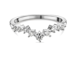 Anillo De Hueso De Deseo De Moissanita Para Mujer En Plata 925 Chapada Platino Con Garras