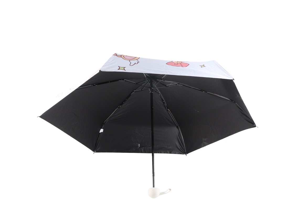 Paraguas plegables con estampado de dibujos animados, protección UV, impermeables y portátiles.