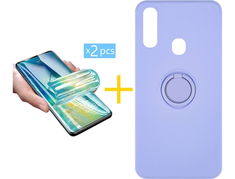 Carcasa + 2 Protectores de Pantalla para Samsung Galaxy A20e SKYHE Morado Lila