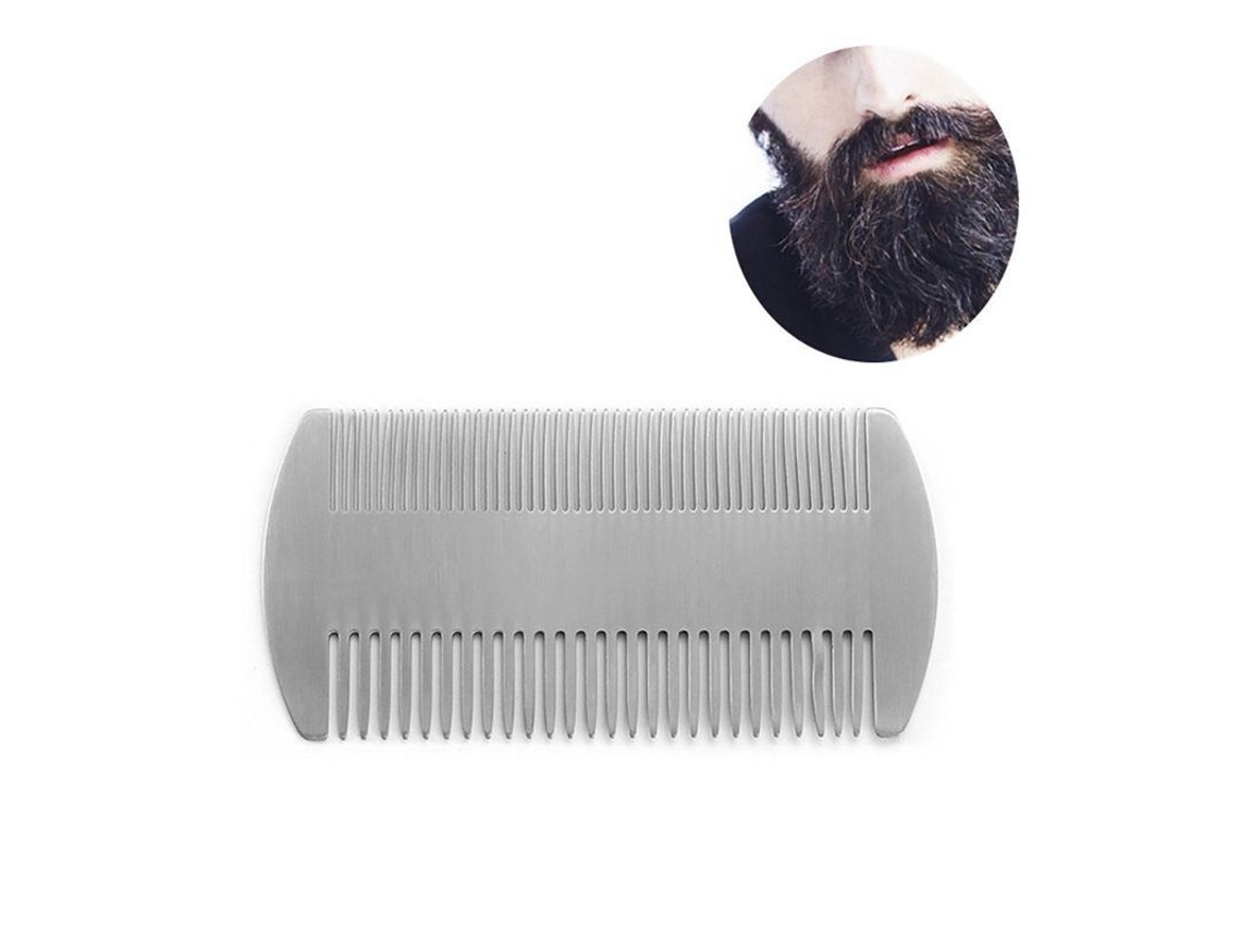 Peine Metálico Para Barba, Tamaño Tarjeta De Crédito, Antiestático, Acero Inoxidable, Color Plata, Ideal Para Bolsos Y Bolsillos.
