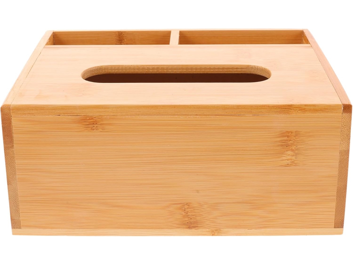 Caja De Pañuelos Multifuncional De Madera Para Oficina, Almacenamiento Compartimentado