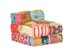 Puf Modular Con Cojín De Suelo/sillón En Tejido Patchwork 60x70x51 Cm Dec021298