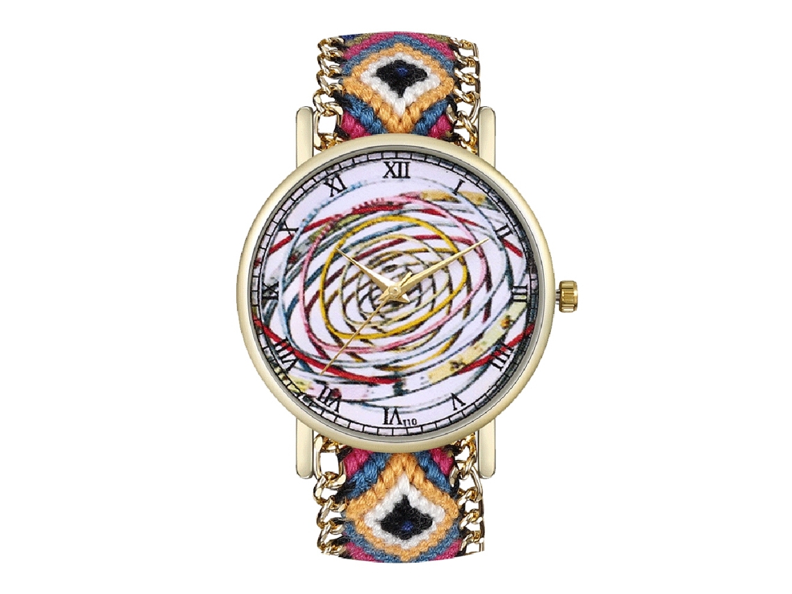 Reloj De Pulsera Unisex De Cuarzo Con Correa De Lana Tejida, Estilo Sencillo.